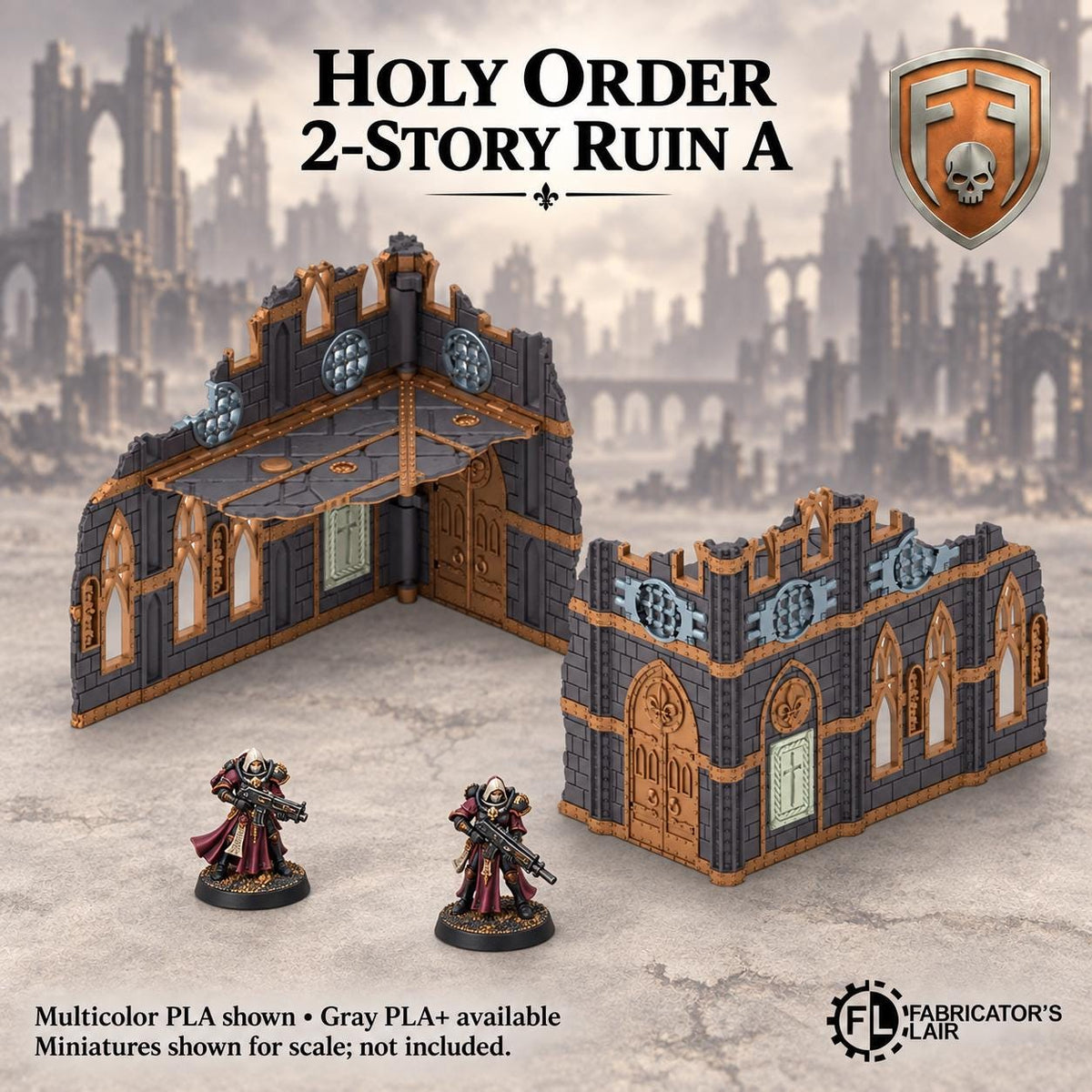 11th Edition Competitive Folding Terrain - Holy Order Convent | Ready to Play | Color & Storage Box Options | High Durability and Quality