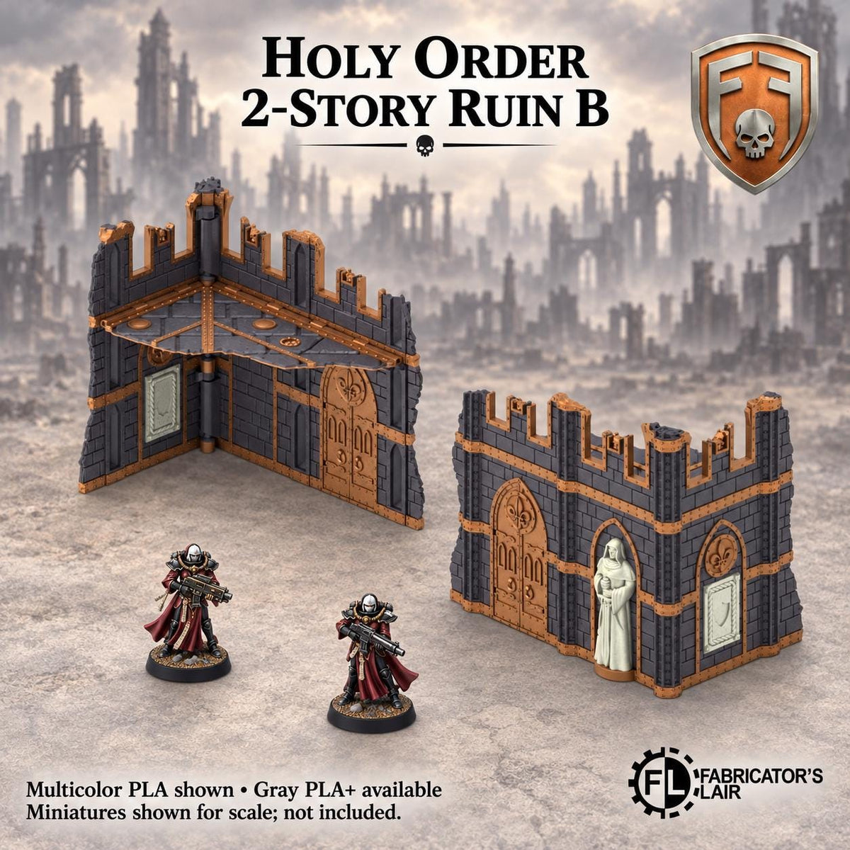 11th Edition Competitive Folding Terrain - Holy Order Convent | Ready to Play | Color & Storage Box Options | High Durability and Quality