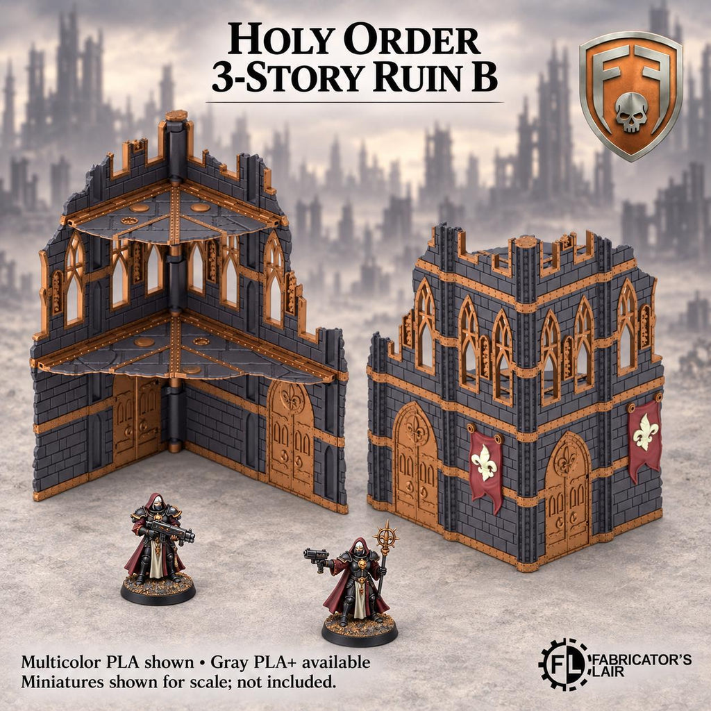 11th Edition Competitive Folding Terrain - Holy Order Convent | Ready to Play | Color & Storage Box Options | High Durability and Quality