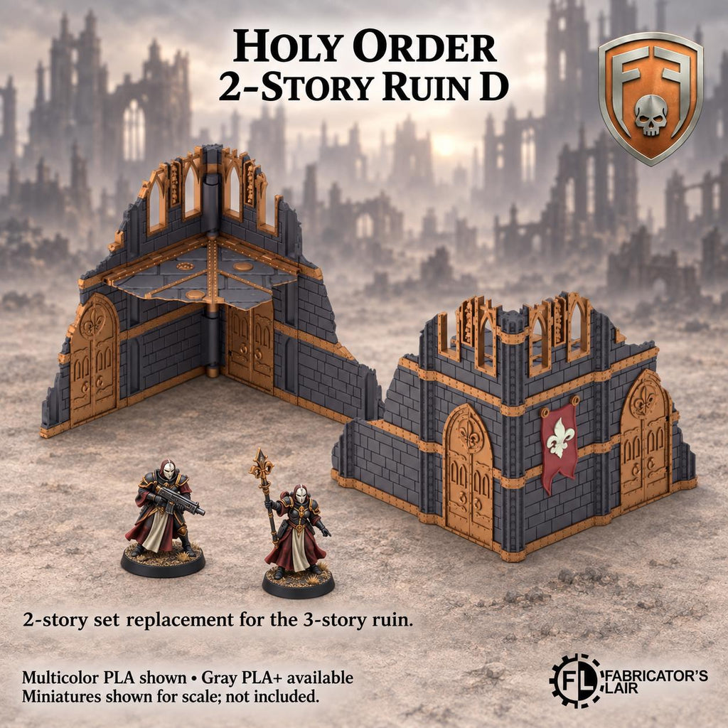 11th Edition Competitive Folding Terrain - Holy Order Convent | Ready to Play | Color & Storage Box Options | High Durability and Quality