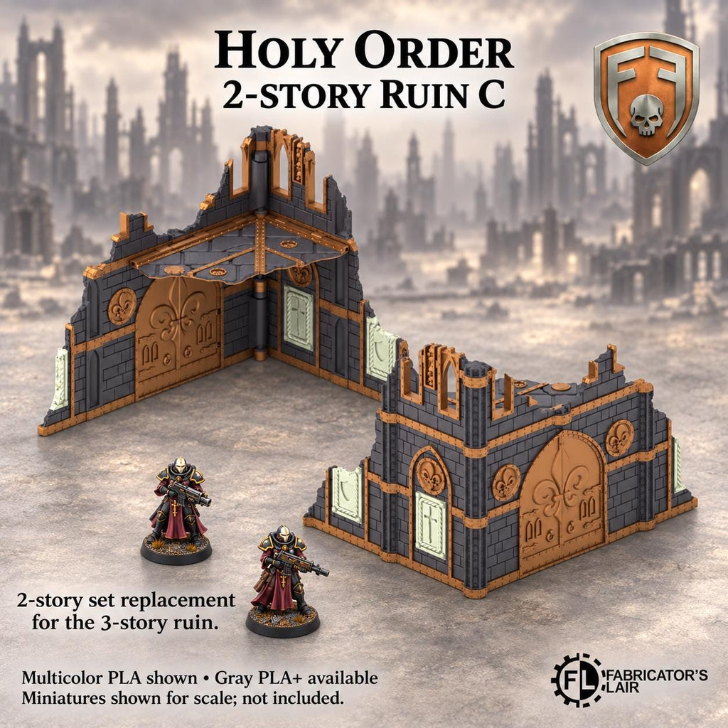 11th Edition Competitive Folding Terrain - Holy Order Convent | Ready to Play | Color & Storage Box Options | High Durability and Quality