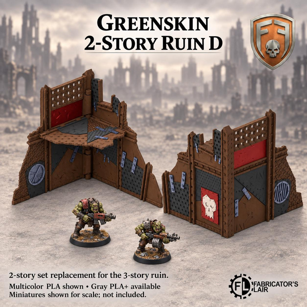 11th Edition Competitive Folding Terrain - Greenskin Fort | Ready to Play | Color & Storage Box Options | High Durability and Quality