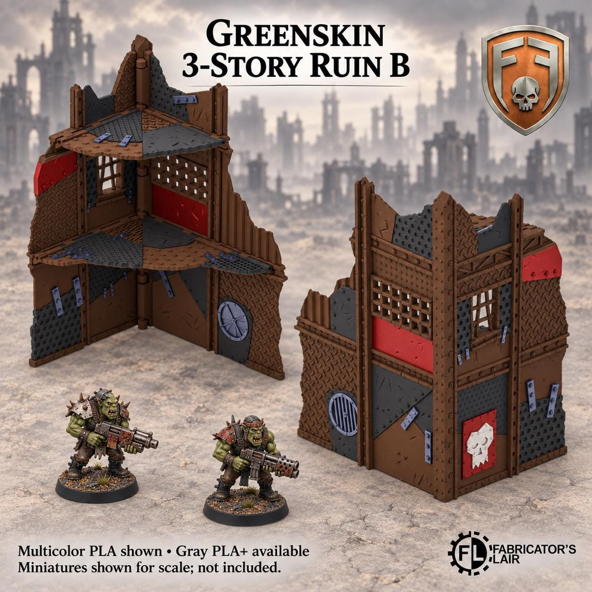 11th Edition Competitive Folding Terrain - Greenskin Fort | Ready to Play | Color & Storage Box Options | High Durability and Quality