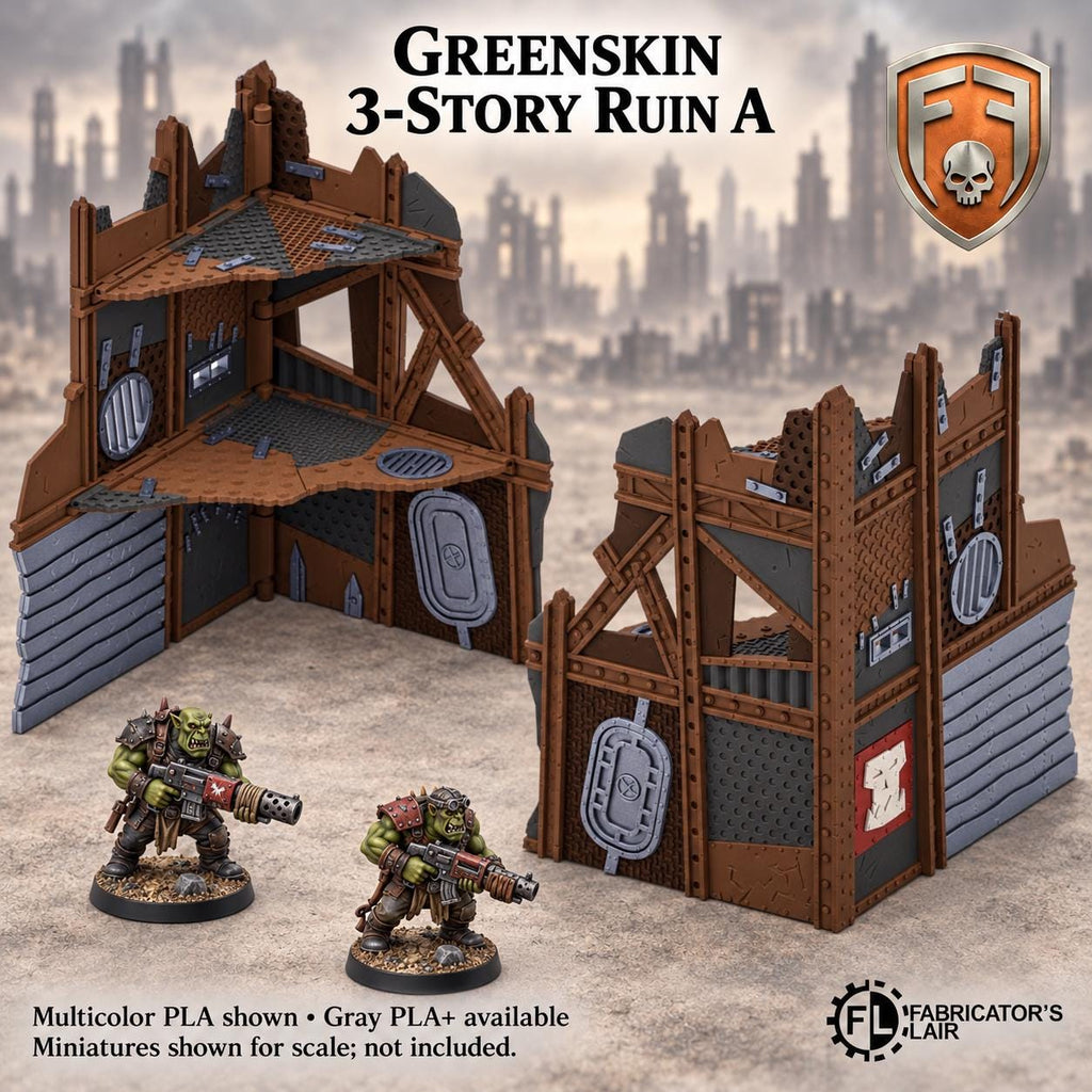 11th Edition Competitive Folding Terrain - Greenskin Fort | Ready to Play | Color & Storage Box Options | High Durability and Quality
