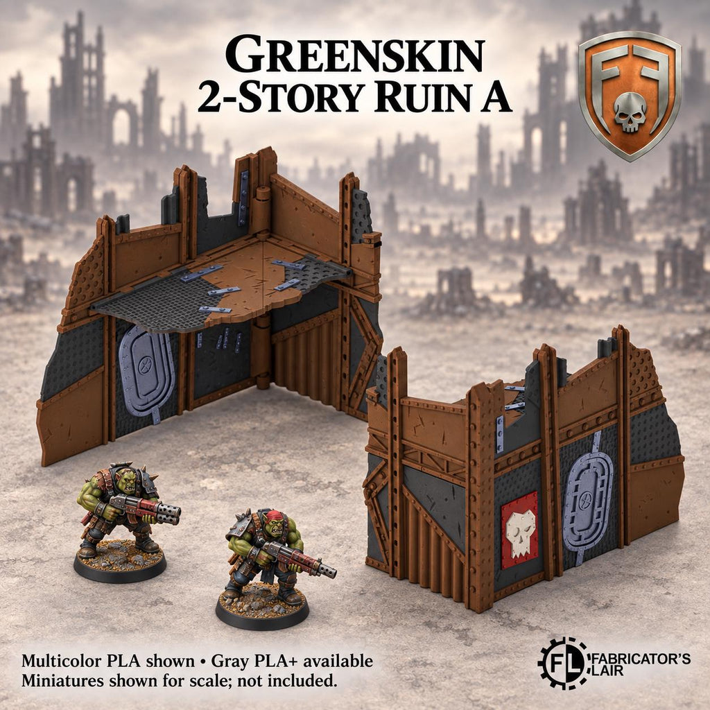 11th Edition Competitive Folding Terrain - Greenskin Fort | Ready to Play | Color & Storage Box Options | High Durability and Quality
