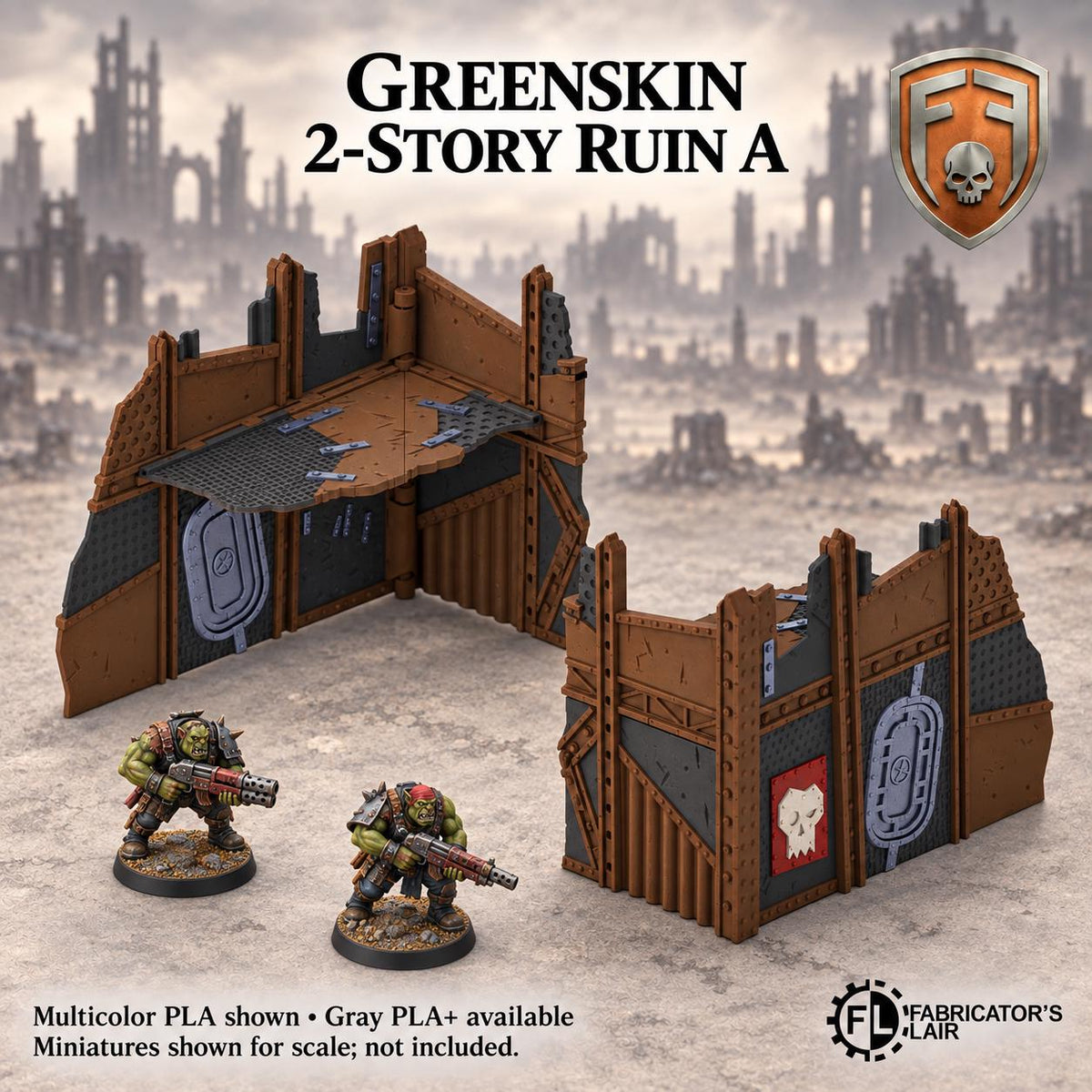 11th Edition Competitive Folding Terrain - Greenskin Fort | Ready to Play | Color & Storage Box Options | High Durability and Quality