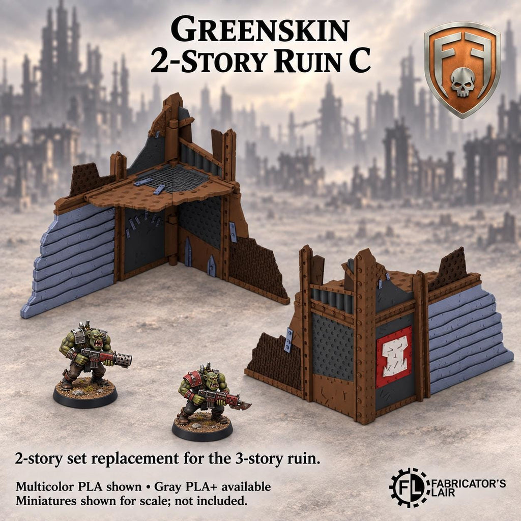 11th Edition Competitive Folding Terrain - Greenskin Fort | Ready to Play | Color & Storage Box Options | High Durability and Quality