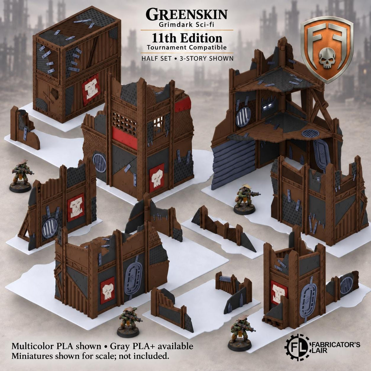 11th Edition Competitive Folding Terrain - Greenskin Fort | Ready to Play | Color & Storage Box Options | High Durability and Quality