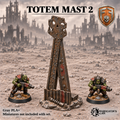 Greenskin Totem Mast 2. Painted example of tabletop scatter terrain, supplied unpainted in Gray PLA+. Miniatures are not included.