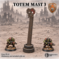 Greenskin Totem Mast 3. Painted example of tabletop scatter terrain, supplied unpainted in Gray PLA+. Miniatures are not included.