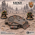 Greenskin industrial vent scatter terrain. Painted example, supplied unpainted in Gray PLA+. Miniatures are not included.
